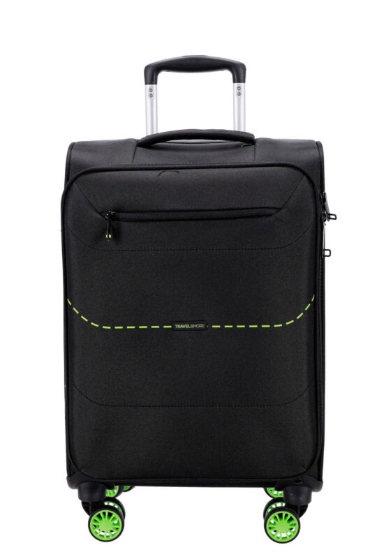 Kabinski kovček TRAVEL AND MORE - črn, mehak, 34 l