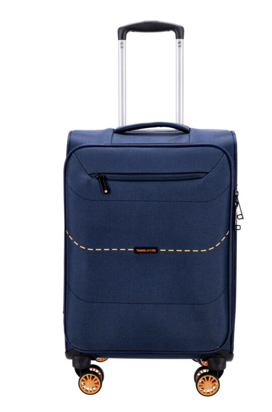 Kabinski kovček TRAVEL AND MORE - temno moder, mehak, 34 l