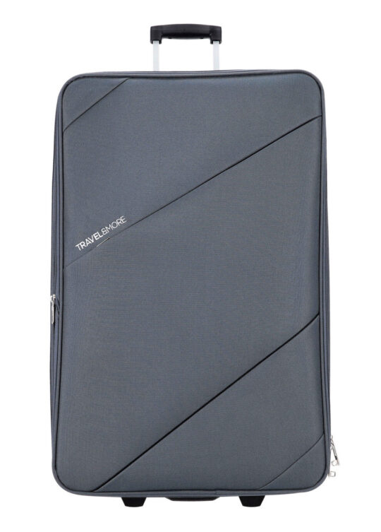 Kovček TRAVEL AND MORE - velik, siv, 80 l