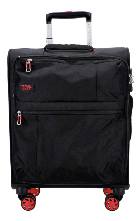 Kabinski kovček TRAVEL AND MORE - črn, mehak, 36 l