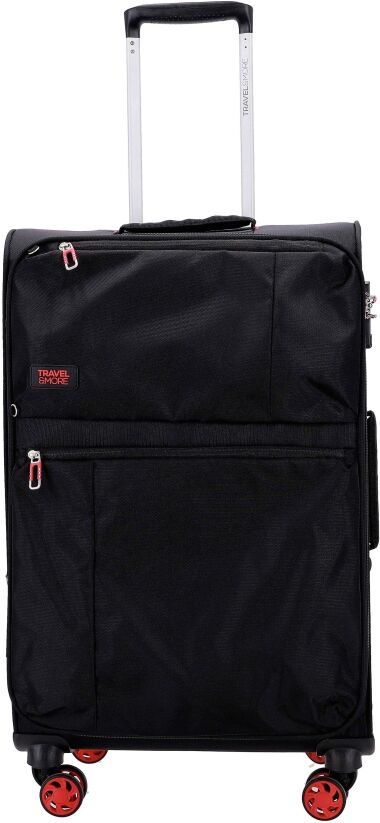Kovček TRAVEL AND MORE - črn, srednji, trdi, 65 l