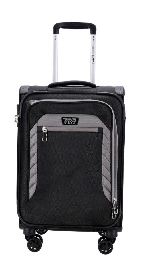 Kabinski kovček TRAVEL AND MORE - črn, mehak, 36 l