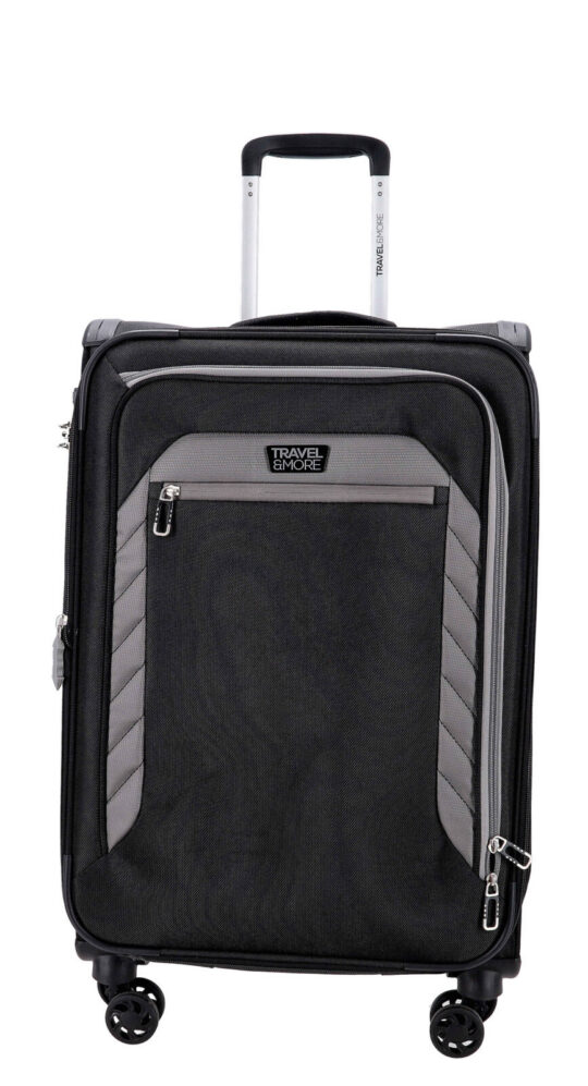 Kovček TRAVEL AND MORE - črn, srednji, trdi, 70 l