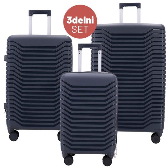 3-delni set potovalnih kovčkov WANDERLUCK - sivi, velik, srednji, mali