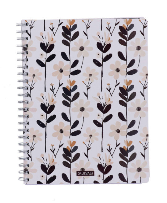 Špiralni blok SKULVAJB - A4, črtni, 120 listov, rože