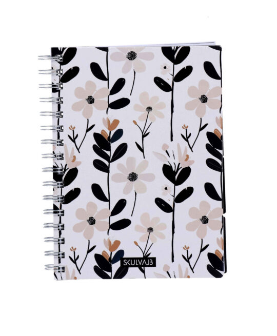 Špiralni blok SKULVAJB - A5, črtni, 120 listov, rože