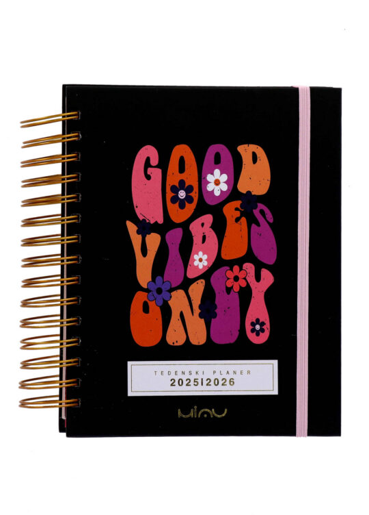 Planer MIAU - mladinski, 16-mesečni, tedenski, 2026, good vibes only