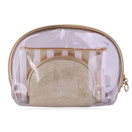 Kozmetična torbica ACCENTRA 3v1 - zlata, elegantna, večnamenska