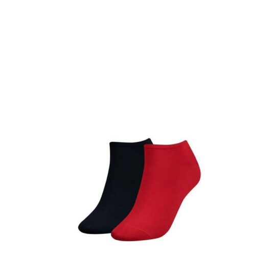 Ženske nogavice TOMMY HILFIGER - kratke, rdeče, 2 para, 39/42