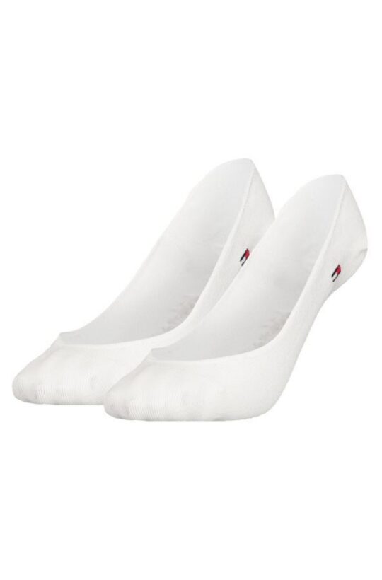 Ženske nogavice TOMMY HILFIGER - stopalke, bele, 2 para, 39/42