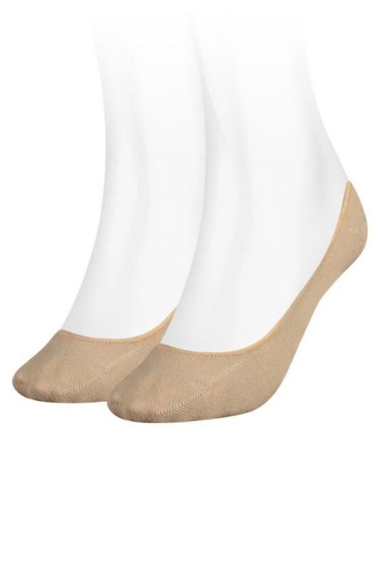 Ženske nogavice TOMMY HILFIGER - stopalke, rjave, 2 para, 39/42