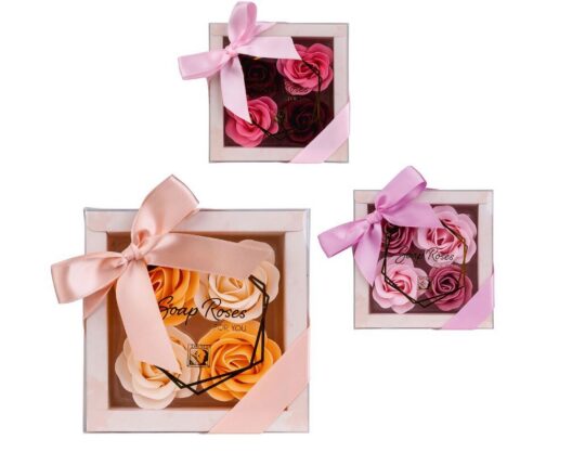 Kopalne bombice ACCENTRA Roses - darilna škatla, 4×4 g