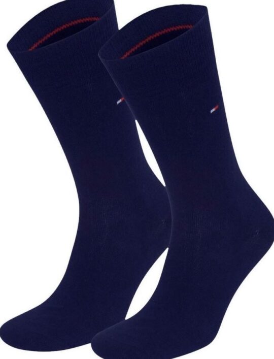 Moške nogavice TOMMY HILFIGER Classic - dolge, modre, 2 para, 43/46