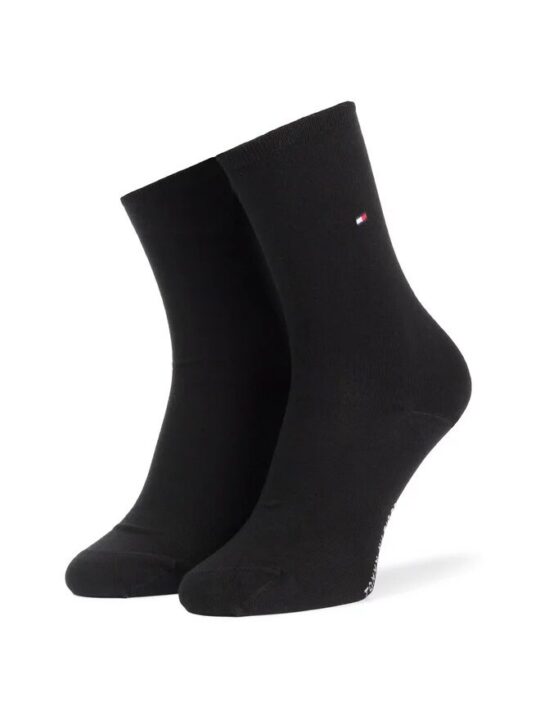 Ženske nogavice TOMMY HILFIGER Casual - dolge, črne, 2 para, 39/42