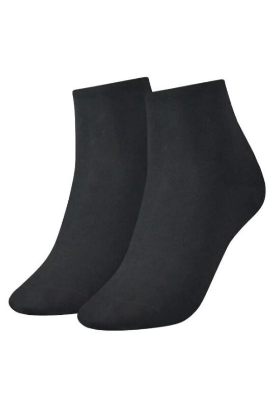 Ženske nogavice TOMMY HILFIGER - kratke, črne, 2 para, 35/38