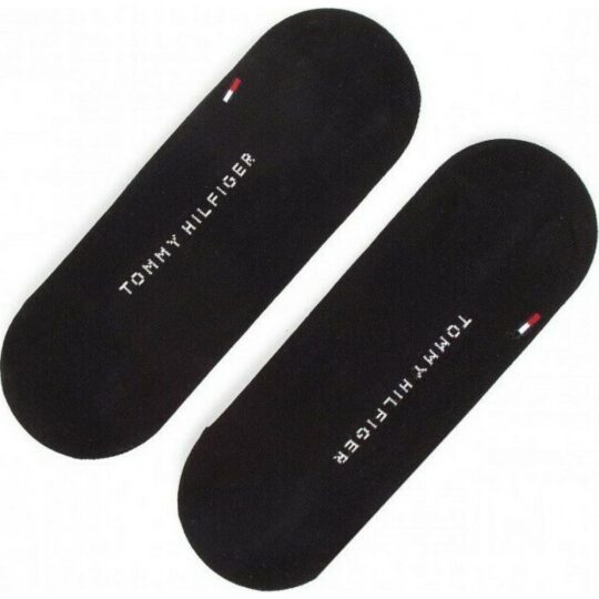 Ženske nogavice TOMMY HILFIGER - stopalke, črne, basic