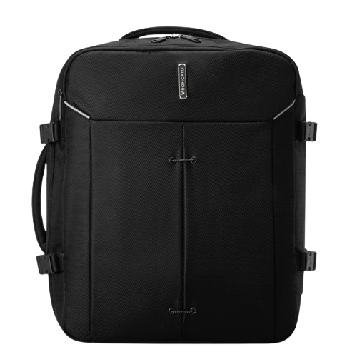 Potovalni nahrbtnik RONCATO Ironik - kabinski, črn, 55x40x20 cm, primeren za Ryanair/Wizz Air