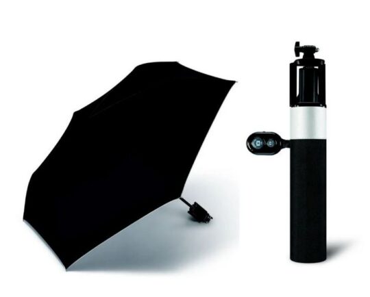 Dežnik ESSENTIALS Mini Selfie Stick - mini, kompakten