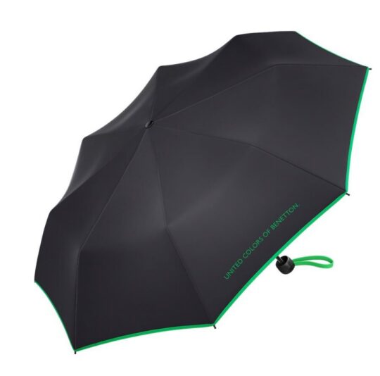 Dežnik BENETTON Super Mini - črn, zložljiv