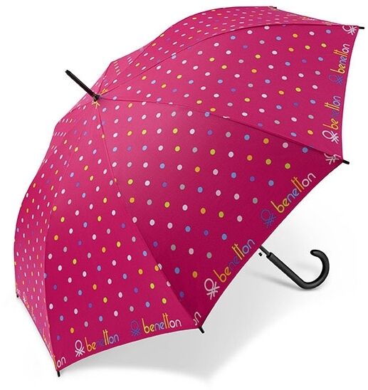 Dežnik BENETTON Signature Dot - virtual pink, dolg