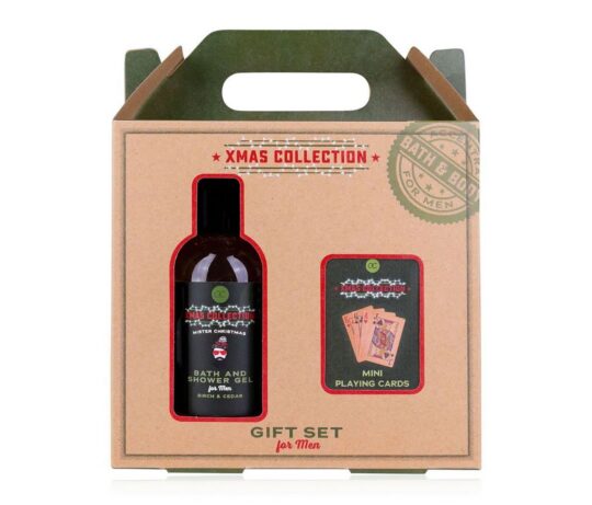 Darilni set ACCENTRA Men’s Xmas - gel 100ml, igralne karte