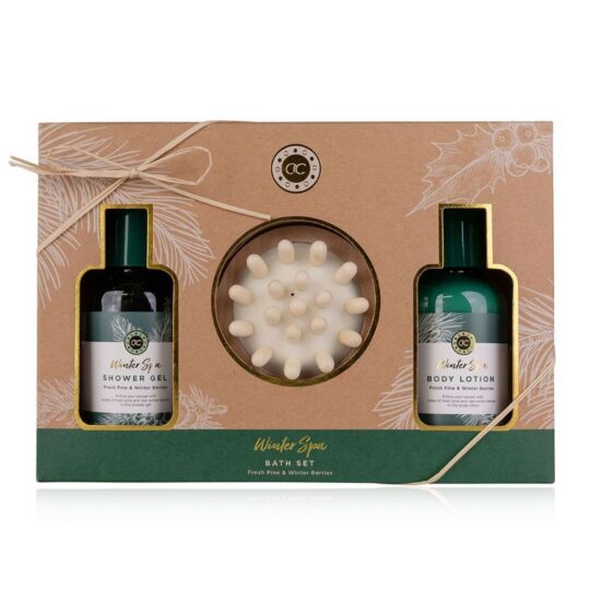 Darilni set ACCENTRA Winter Spa - gel, losjon, masažna krtača