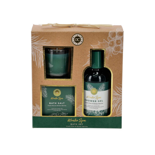 Darilni set ACCENTRA - gel za tuširanje, kopalna sol, sveča