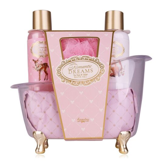 Darilni set ACCENTRA Romantic Dreams - gel za tuširanje, losjon, mrežica