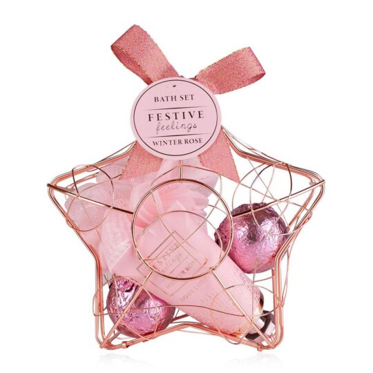 Darilni set ACCENTRA Rose Festive Feeling - losjon 50ml, bombici, mrežica
