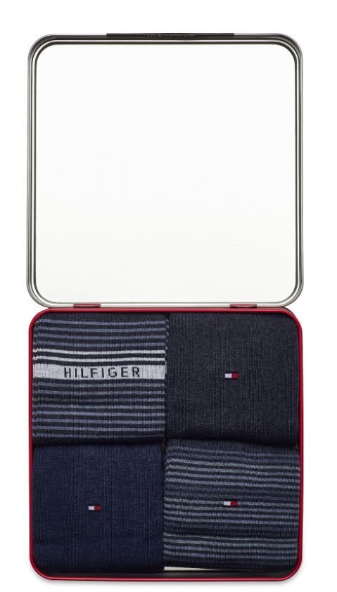 Moške nogavice TOMMY HILFIGER - dolge, jeans, 4 pari, 39/42