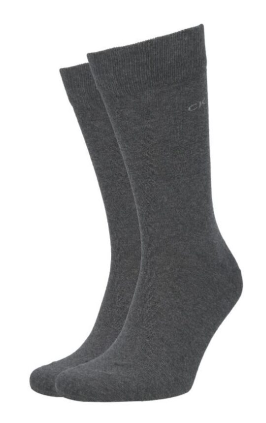 Moške nogavice CALVIN KLEIN - dolge, sive, 2 para, 43/46