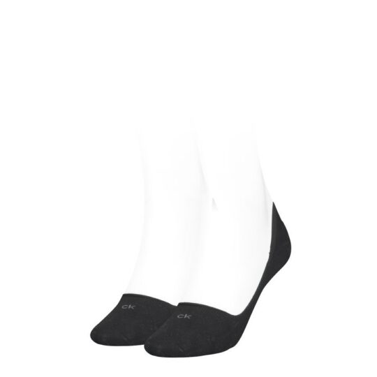 Ženske nogavice CALVIN KLEIN - stopalke low, črne, 2 para, 39/42