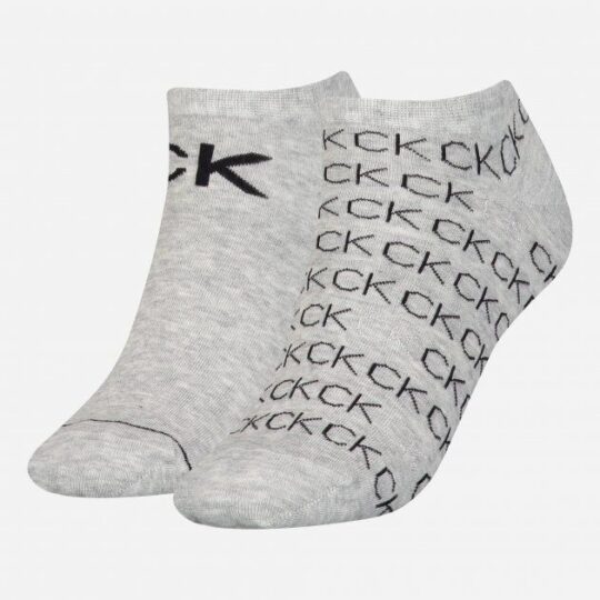 Ženske nogavice CALVIN KLEIN - kratke, sive, 1 par, one size