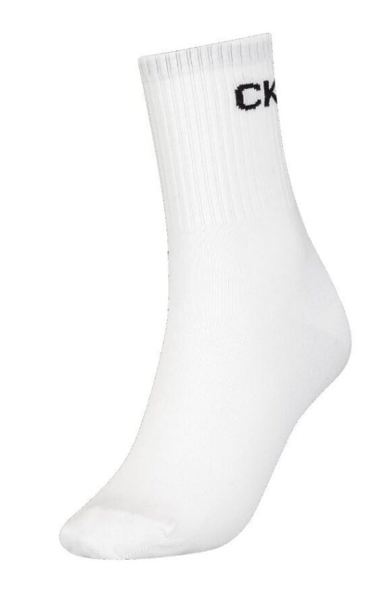 Ženske nogavice CALVIN KLEIN - dolge, bele, 1 par, one size