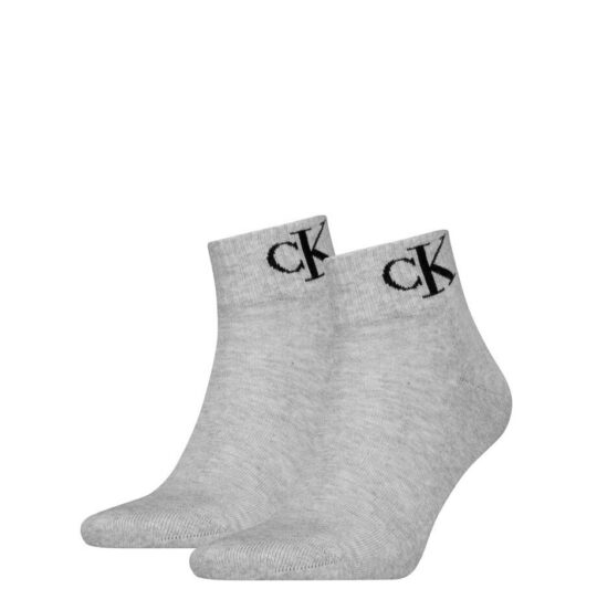 Moške nogavice CALVIN KLEIN - četrtinske, svetlo sive, 2 para, 43/46