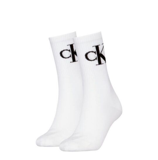 Ženske nogavice CALVIN KLEIN - dolge, bele, 2 para, 39/42