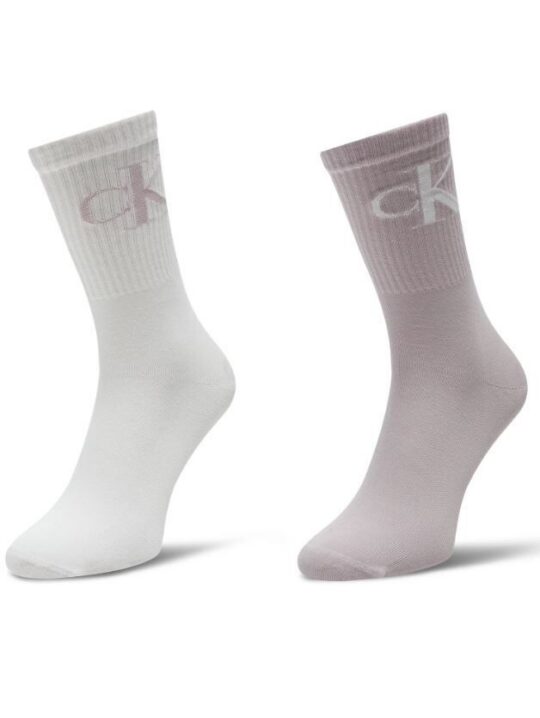 Ženske nogavice CALVIN KLEIN - dolge, svetlo sive, 2 para, 35/38