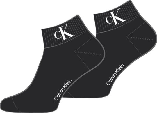 Nogavice CALVIN KLEIN - četrtinske, črne, 2 para, 35/38