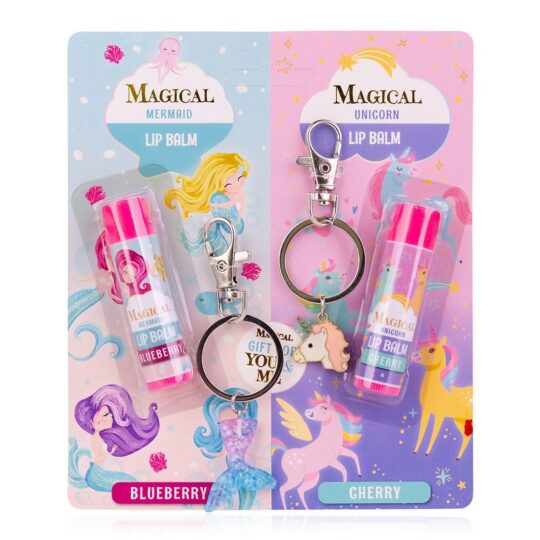 Balzam za ustnice ACCENTRA Magical Unicorn & Mermaid - 2×3 g + obesek