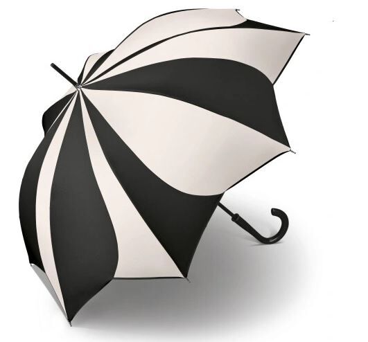 Dežnik PIERRE CARDIN Sunflower - črno/bel, dolg