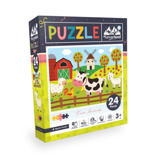 Puzzle BLUE FOCUS GAMES - živali na farmi, 24 kos