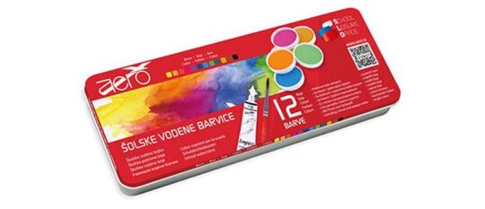 Vodene barvice AERO - 12 barv, 30 mm
