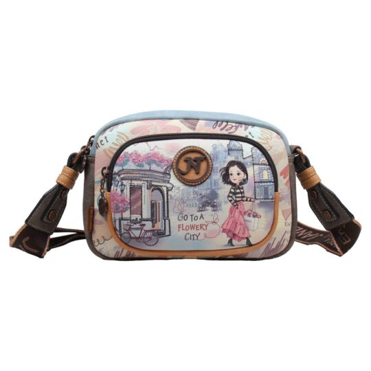 Torbica za čez ramo JANET DENESE Flowery City Mix - elegantna, cvetlična, ženska