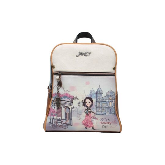 Modni nahrbtnik JANET DENESE Flowery City Mix - cvetlični