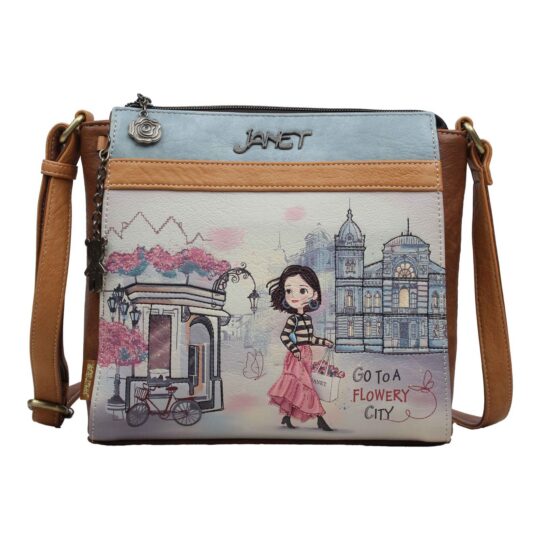 Torbica za čez ramo JANET DENESE Flowery City Mix - ženska