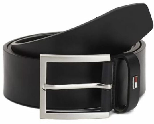 Pas TOMMY HILFIGER Hampton 4.0 - črn, usnjen, moški, 105 cm