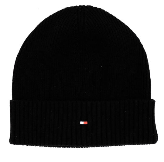 Kapa TOMMY HILFIGER Flag Pima - črna, bombažna, moška