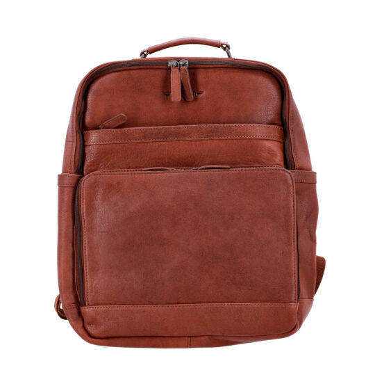 Poslovni nahrbtnik AVIATOR - usnjen, rjav, buff trumbled