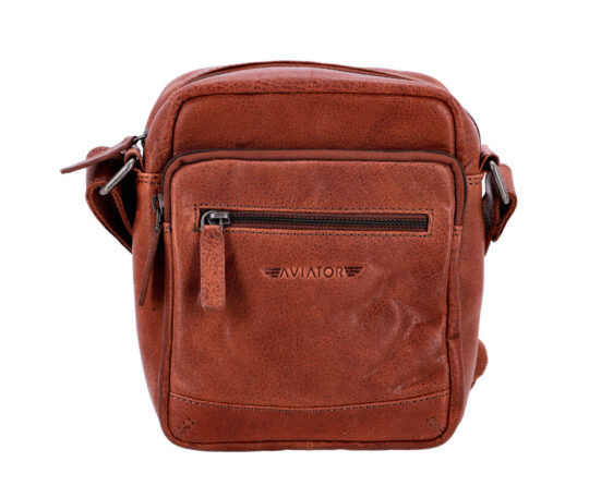 Torbica za čez ramo AVIATOR Trumbled - rjava, moška