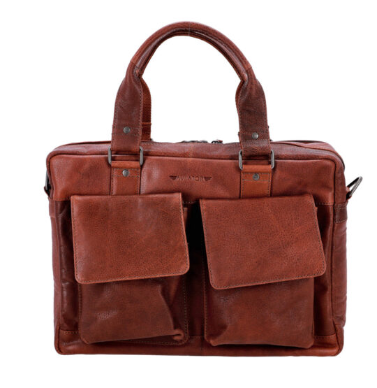 Poslovna torba  AVIATOR - rjava, usnjena, moška